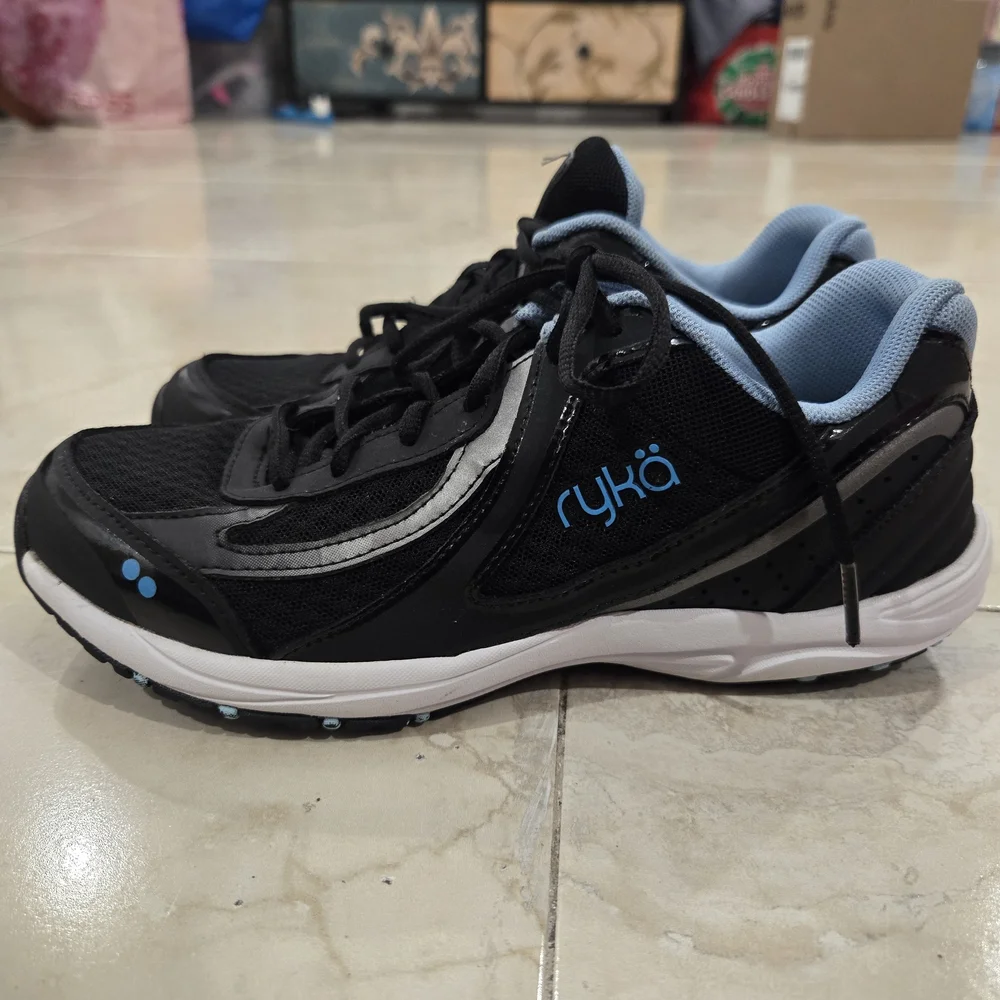 Ryka Dash 3 Women’s Size 7 Walking Athletic Sneakers Black Blue
